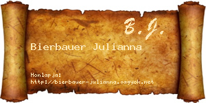 Bierbauer Julianna névjegykártya
